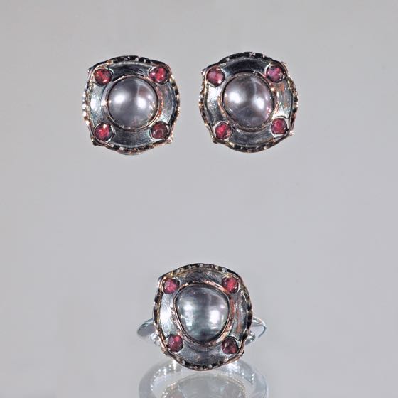 Jewellery-Set Black-Pearl