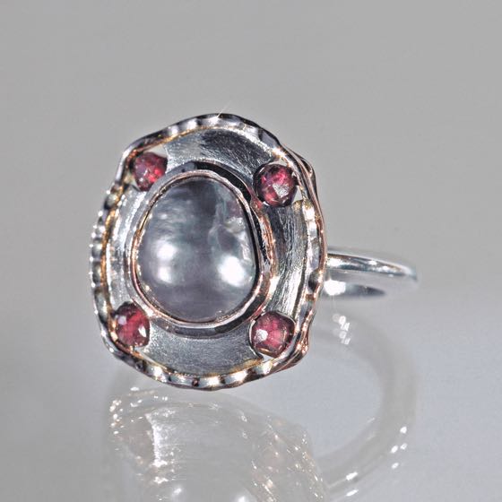 Silver Ring Black-Pearl