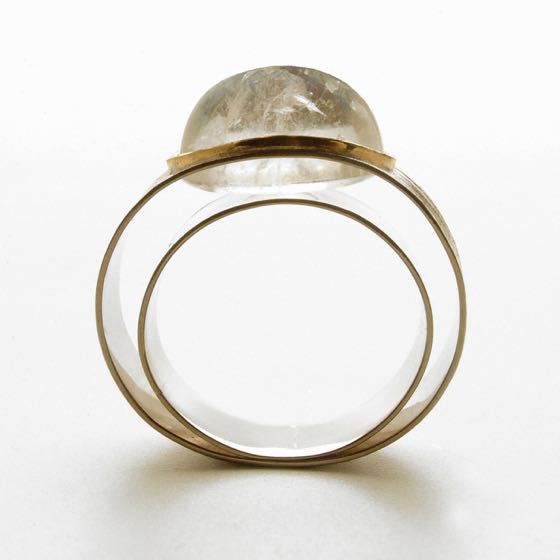 White Gold Ring Yinyang