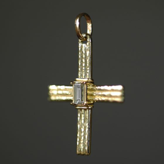 Gold Cross Pendant Spirit-White