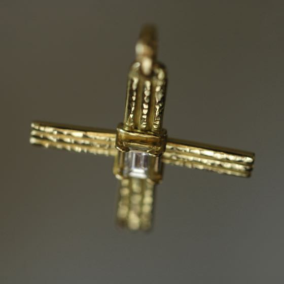Gold Cross Pendant Spirit-White